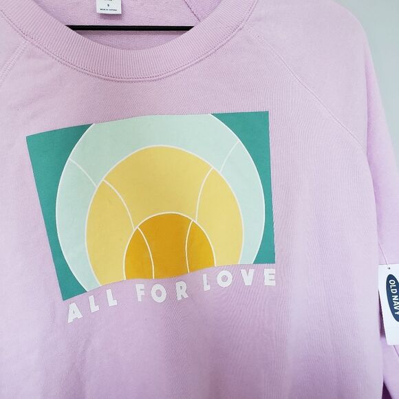 Old Navy All Is Love Rainbow Sweatshirt Pullover Purple SZ Small - Picture 3 of 4